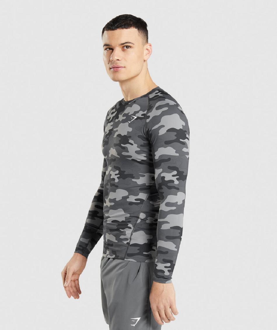 Gymshark Element Baselayer Top Muške Dugi Rukav Sive | HR 2665OKI